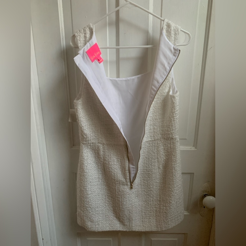 Lilly Pulitzer Kalinara White Tweed Skirted Romper/Mini Dress Size 8 Nantucket - Picture 4 of 8